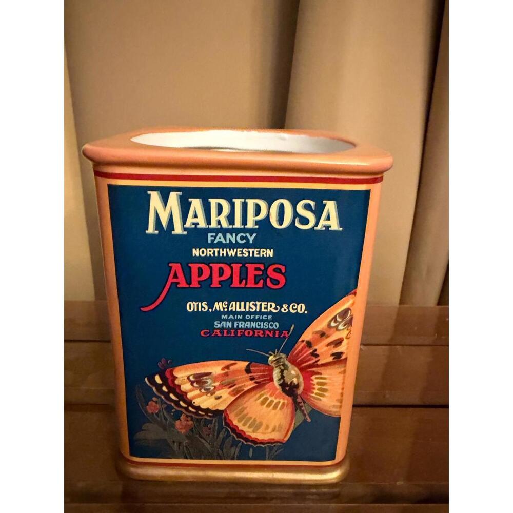 Oneida Mariposa Fancy Apples Ceramic Canister - Picture 7 of 9